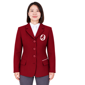 Chaqueta de equitación color coral rojo para mujer, corte ajustado, blazer profesional para competición ecuestre, abrigo personalizado al por mayor - Product Image 1