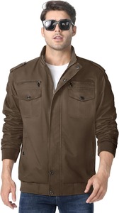 Chaqueta Clásica Estilo Militar con Cuello Alto, Diseño Práctico con Bolsillos, Prenda Exterior Informal y Resistente - Product Image 2