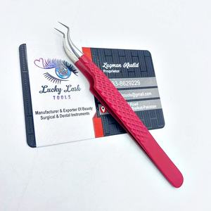 Pinzas de punta de fibra de cuello de cisne de aislamiento XL, agarre antideslizante, pinzas de extensión de pestañas profesionales, academias de artistas de etiqueta privada - Product Image 4