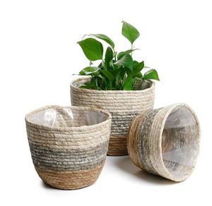 Macetas de Almacenamiento de Piso de Jacinto de Agua y Algodón, Estilo Retro, Hechas a Mano en Vietnam, con Asas Tejidas, Ecológicas - Product Image 2