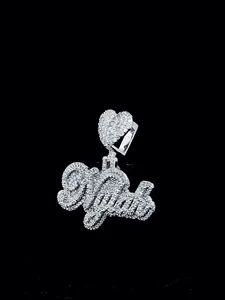 Pendentif personnalisé en moissanite, bijoux hip-hop en argent sterling sertis de pierres, cadeau pour lui - Product Image 3