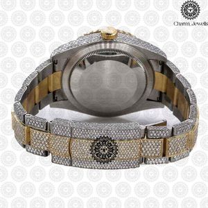 Montre de luxe Charm_Jewells en acier inoxydable 42 mm, analogique à quartz, lumineuse, bracelet pour homme, fermoir pliant - Product Image 3