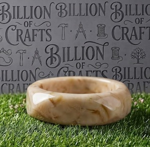 Billion of Crafts Handmade Resin Round Wide Wrist Cuff Artistic Home <b>Decoration</b> Sculpture Bangle for Wedding - Product Image 4