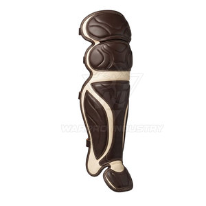 Protège-jambes de baseball en cuir personnalisé, forme ergonomique, fermeture sécurisée, sangles réglables, design léger, protection professionnelle - Product Image 4