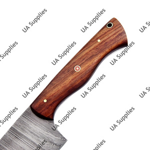 Couteau de Chef Professionnel en Acier Damas Forgé à la Main Ambidextre avec Manche Ergonomique en Bois de Palissandre Haute Qualité OEM/ODM Faible MOQ - Product Image 4