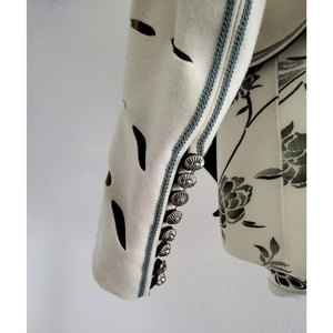 Veste doublette en laine blanche et lin noir, tenue traditionnelle, fournitures d'usine de qualité supérieure - Product Image 5