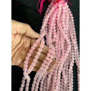 Perles rondes en quartz rose naturel de 8 mm, en vrac, pour la création de bijoux - Product Image 3