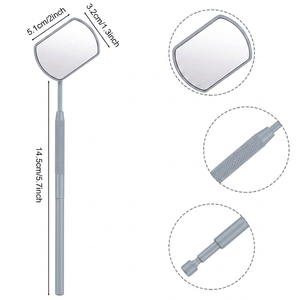 Wide View Rectangle Eyelash Mirror Professional Lash Extension Inspection Mirror Stainless Steel Detachable Handle Lash Artist - Product Image 2