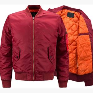 Chaqueta Bomber de satén informal Vintage de alta calidad para hombre estilo largo de invierno 100% poliéster con botón de soporte algodón de lana delgada - Product Image 1
