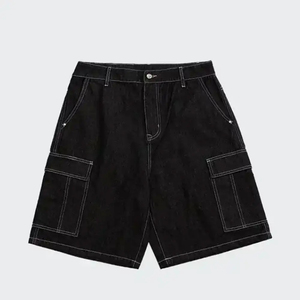 Shorts en jean brodés à la dernière mode, faible MOQ / Shorts en jean vintage personnalisés pour homme, style streetwear d'été en coton - Product Image 3