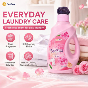 BeeEco Fabric Softener <b>Liquid</b> Rose 2kg X6 Bottles Wholesale Eco-Friendly Biodegradable with 30%-50% Active Ingredients - Product Image 1