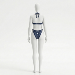 Conjunto de Bikini de 2 Piezas Personalizado, Hecho a Mano, Sexy, para Mujer, de Poliéster Sólido con Estampado, Logotipo Frontal Recortado, Secado Rápido, Reversible, MOQ Bajo - Product Image 2