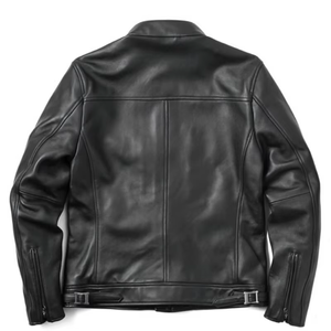 <b>Men's</b> Genuine <b>Leather</b> <b>Jacket</b> Stand Collar Waterproof Windproof OEM Customizable - Product Image 3