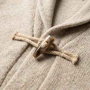 Cardigan en tricot bouclé texturé uni pour homme, col châle, pull côtelé épais à boutons, vêtement d'extérieur d'hiver ODM - Product Image 4