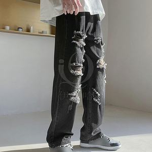 Wholesale Price Men Denim Jeans <b>Pant</b> New Arrival Baggy Jeans Casual Wear Straight Harem Denim <b>Pants</b> OEM Serviced - Product Image 2