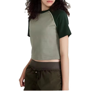 Crop T Shirt Cotton Casual Short Sleeve Fashion <b>Top</b> Crop T Shirt Oversized Streetwear Casual Tee Crop T Shirt Round Neck Summer - Product Image 2