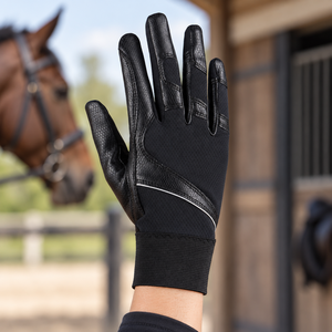 Gants d'équitation d'hiver imperméables et résistants à la chaleur en cuir, vêtements de sport avec protection antidérapante et solaire, compatibles écran tactile, avec option OEM - Product Image 1