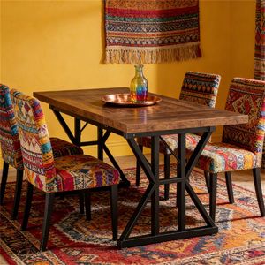 Tavolo da Pranzo Rettangolare in Legno con Gambe in Metallo per Cucina e Soggiorno - Product Image 4