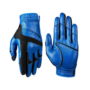 ถุงมือกอล์ฟ Opti Fit Seamless Universal Fit ผลิตจากหนังคุณภาพสูง สีน้ำเงิน/ดำ ปรับขนาดข้อมือได้ - Product Image 1