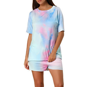 Vêtements de nuit en coton imprimé papillon pour femmes, col en V, manches courtes, vêtements de maison, vêtements de nuit doux, pyjama en coton pour femmes - Product Image 1