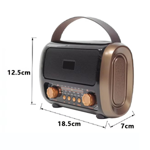 Radio rétro portable AM FM SW personnalisée avec haut-parleur Bluetooth, lecteur de carte TF et USB, poignée en cuir, pour le camping et la décoration intérieure, récepteur multibandes - Product Image 2