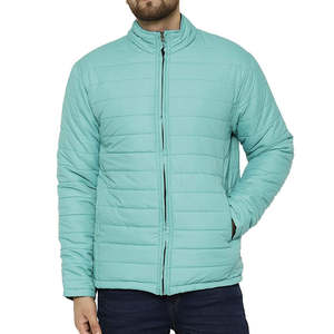 Blouson matelassé pour homme bleu clair, style urbain, avec logo frontal, à capuche, chaud, nouvelle collection hiver, best-seller, multicolore, nouveau design, en promotion - Product Image 1