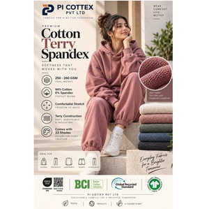 Premium Quality Cotton French Terry with Spandex Stretch Knit Fabric for Trousers Joggers and Sportswear for Sale - Product Image 1
