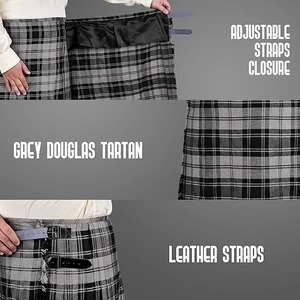 กิ๊ลท์สำหรับผู้ชาย ผ้าสก็อตแทรทัน โพลีวิสโคส 8 หลา กิ๊ลท์แบบดั้งเดิมสำหรับผู้ชาย - Product Image 2