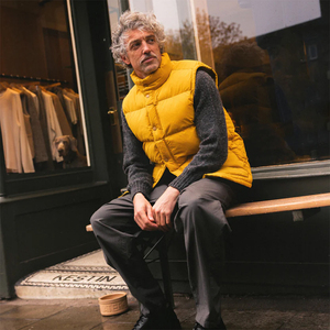 Top Quality Men's Puffer Vest Outdoor Winter Down Coat Yellow Color Sleeveless Zipper <b>Up</b> Waterproof Puffer Vest For <b>Boys</b> - Product Image 6