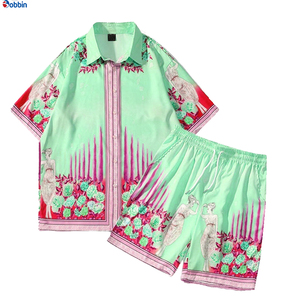 Trajes de Playa Hip Hop para Hombre, Cómodos y Transpirables, Colección de Verano, Camisa con Botones Personalizada, Pantalones Cortos de Playa + Talla Grande - Product Image 5