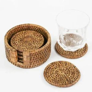 Perfect Design Rattan Coaster Jute Coaster Rope Coaster Place Mats Woven Rattan Coaster Mats At very competitive Price - Product Image 5