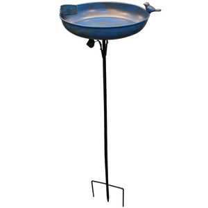 Solar Glass Bird <b>Bath</b> Stake with Flower Design Outdoor Garden Birdbath <b>Lighted</b> Landscape Yard Art Wild Bird Feeder Station - Product Image 5