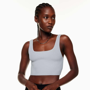 Women Knitted 100% Cotton Solid Color Halter Neck <b>Crop</b> Tank <b>Top</b> Casual Style Green Quick Dry Breathable - Product Image 4