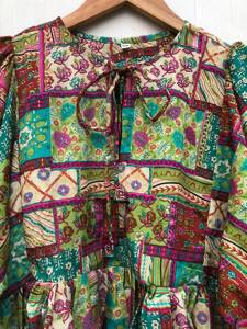 Elegante Vestido Midi Vintage con Estampado Floral, Casual, de Manga Larga, con Cintura Natural, Teñido Liso, para Mujer, Vestido para Dormir - Product Image 3