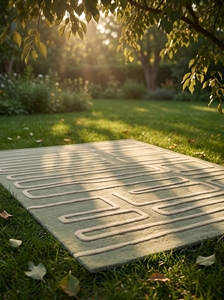 Alfombra Moderna de Lana de Nueva Zelanda Hecha a Mano con Diseño Geométrico de Líneas y Mechones en Color Verde Salvia - Product Image 2