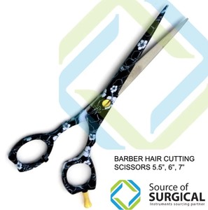 กรรไกรตัดผมมืออาชีพ ใบมีดสแตนเลส ด้ามเซรามิก สำหรับคนถนัดขวา กรรไกรซอยผม ใช้ในร้านเสริมสวย สีดำ บรรจุในกล่องกระดาษ - Product Image 3