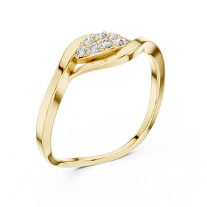 Anillos de oro macizo de 14k para mujer con diseño minimalista de hoja natural y diamantes de talla redonda, ideales para regalo, compromiso, aniversario o boda. - Product Image 3