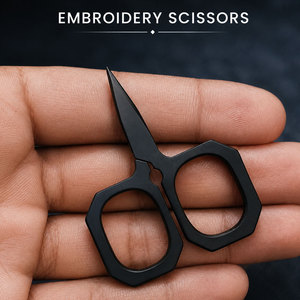 Custom Black Embroidery <b>Scissors</b> Stainless Steel Fine Point Thread Cutting <b>Sewing</b> Craft Tool - Product Image 3