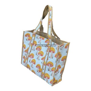 Sac fourre-tout matelassé pour femme, grand sac à bandoulière bohème imprimé à la main, sacs de transport multicolores pour elle, sacs fourre-tout indiens - Product Image 3