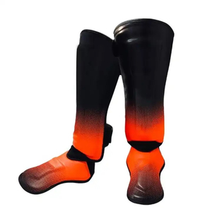 Protège-tibias de boxe avec protection du dos du pied - Équipement de protection en cuir pour entraînement MMA, Muay Thai, Boxe, Rembourrage EPE, Léger 2026 - Product Image 4