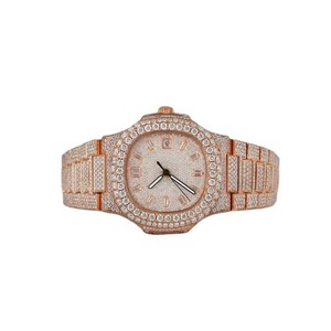 Reloj de Pulsera de Lujo con Diamantes de Moissanita de Alta Calidad, Unisex, Tamaño Personalizado, Claridad VVS, Acero Inoxidable, Correa de Goma, Estilo Hip Hop, Resistente al Agua - Product Image 1