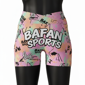 กางเกงขาสั้นพิมพ์ลายหลากสีพาสเทล ผ้าโพลีเอสเตอร์ผสมสแปนเด็กซ์ พรีเมียม 230 GSM เนื้อผ้านุ่ม ยืดหยุ่นได้ พร้อมโลโก้แบบซับลิเมชั่น - Product Image 2