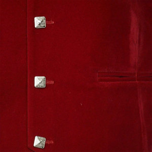 Chaqueta Escocesa de Terciopelo Rojo para Hombre, Estilo Argyle, con 5 Botones, Chaleco, Chaqueta de Boda Highland, Hecha a Mano Tradicional - Product Image 5