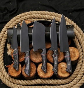 Juego de Cuchillos de Chef de Acero al Carbono Hechos a Mano, 5 Piezas, Profesionales, con Mango de Madera Oscura, Estilo Vintage, Ambidiestros, Venta al Por Mayor, Dropship - Product Image 5