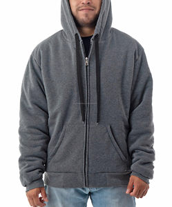 <b>Mens</b> Winter Heavyweight <b>Hoodie</b> Solid Zip up <b>Fleece</b> <b>Hoodie</b> <b>Sherpa</b> Lined Thermal Jacket - Product Image 2