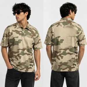 Polo de Golf con Diseño de Ondas en Negro y Dorado, Acabado Premium, Tejido Flexible, Estilo Elegante, Casual de Negocios - Product Image 5