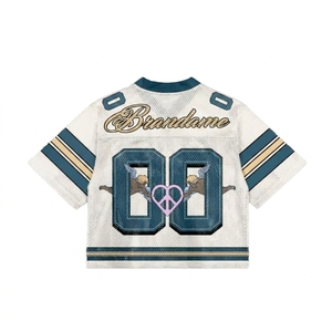 Camiseta Deportiva Retro de Fútbol Americano y Fútbol Soccer, Personalizada OEM, de Alta Calidad, en Malla de Poliéster, Estilo Holgado, Corta, Tallas Grandes, para Verano - Product Image 5