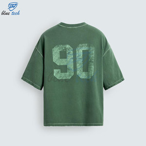 T-shirt Vert Oversize en Coton Premium Coupe Boxy Streetwear Uni pour Impression Personnalisée – Vente en Gros - Product Image 5