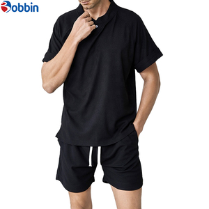 BOBBIN INDUSTRIES Ensemble jogging confortable unisexe pour homme, t-shirt oversize en molleton uni polyester/coton, style urbain été - Product Image 2