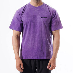 T-shirt pour homme à coupe classique, style tendance, lavage à l'acide, 100% coton, écologique, respirant, manches courtes - Product Image 1